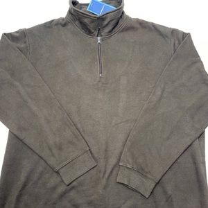 Croft & Barrow 2XL Mens 1/4 Quater Zip Pullover Brown Fleece Sweater NWT